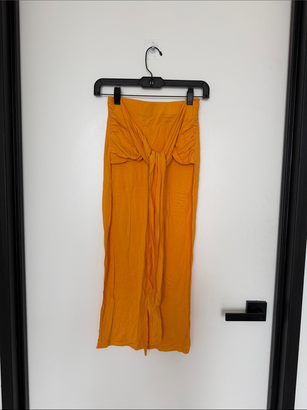 Camila Coelho Mustard Tie-Front Maxi Skirt